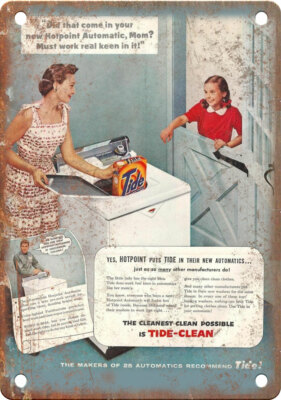 Tide Detergent Soap Vintage Laundry Ad 12'' x 9'' Reproduction Metal Sign ZF207