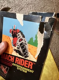 Nintendo NES Mach Rider Sticker Seal Game Black Box No Manual Test Market Rare