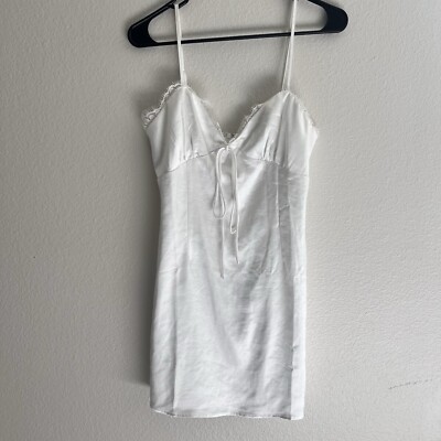 Lioness Dress Mini White Dress Size S Spaghetti Strap Slip Dress Lace  Detail | eBay