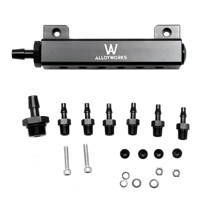 6 Port 3/8'' NPT Vacuum Block Intake Manifold Fuel Gas Wastegate Turbo Boost US