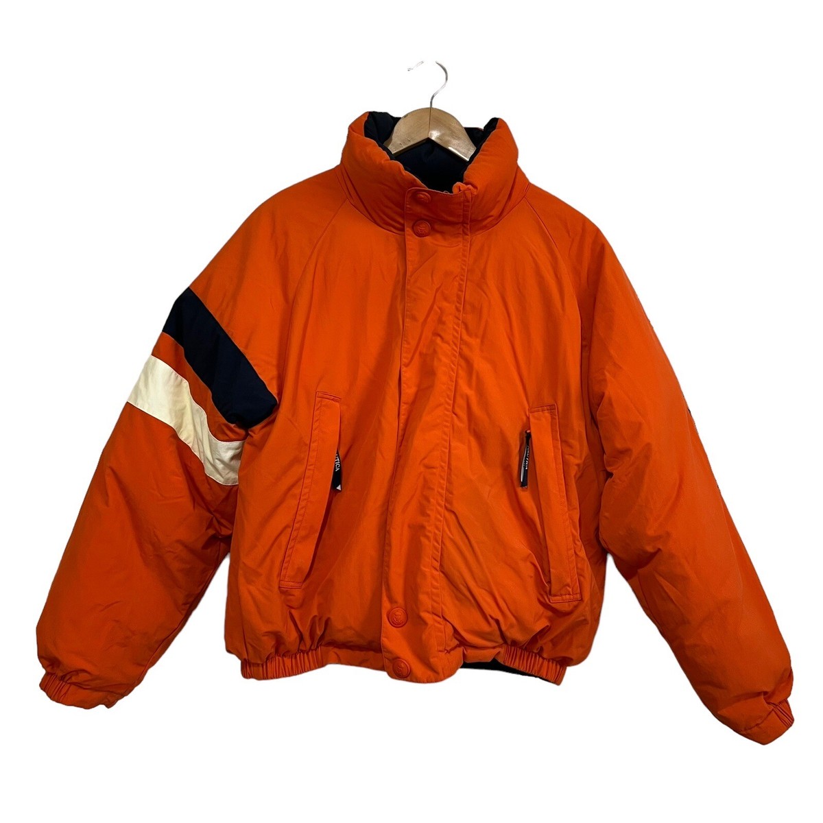 Nautica Reversible Down Puffer Jacket in Blue & Orange Men's Nautica Reversible Down Puffer Jacket in Blue & Orange Men's