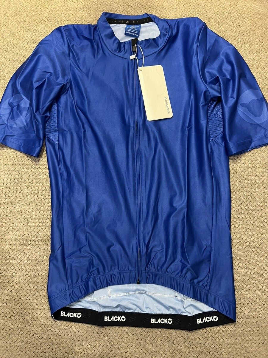 Mens Black Sheep Aero Tight Royal Blue Cycling Racing Jersey Large