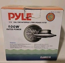 Pyle PLMR51B 5.25"100 Watt 2 Way Marine Boat Pair Of Speakers Black 2 Total