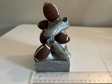 3.25" x 3.25" x 6" Football and Cleats Piggy Bank Trophy (D FE)