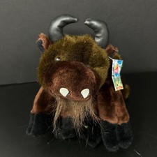 Nanco Wildlife Series American Buffalo 13" Plush Brown Stuffed Animal Toy NWT