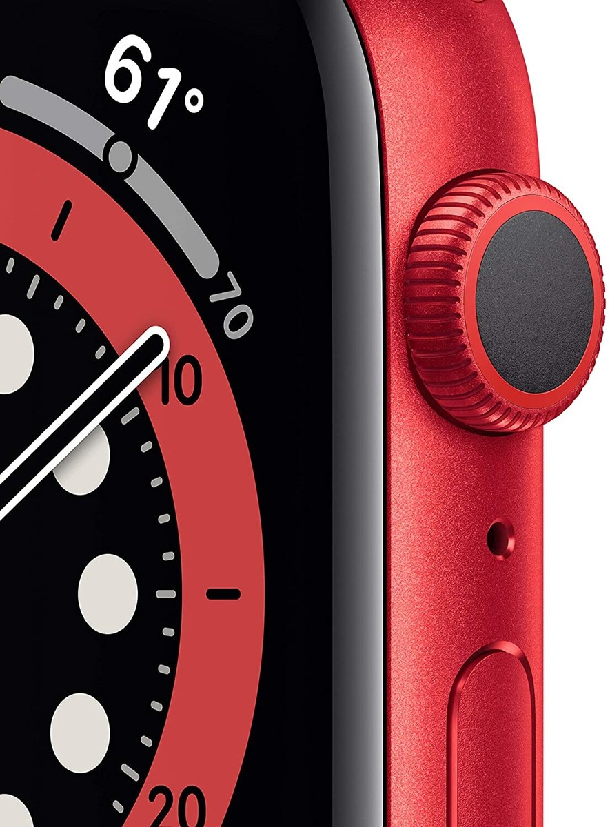Apple Smart Watch Series 6 44 mm Red Aluminum Case Red Sport Band 