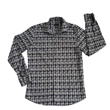 14th & Union Shirt Men's M Trim Fit Black Gray Long Sleeve Cotton Button Up.....