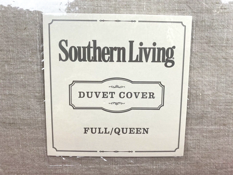 Funda nórdica de lino Southern Living QUEEN FULL Heirloom Hummus beige pálido Foto 2 de 4