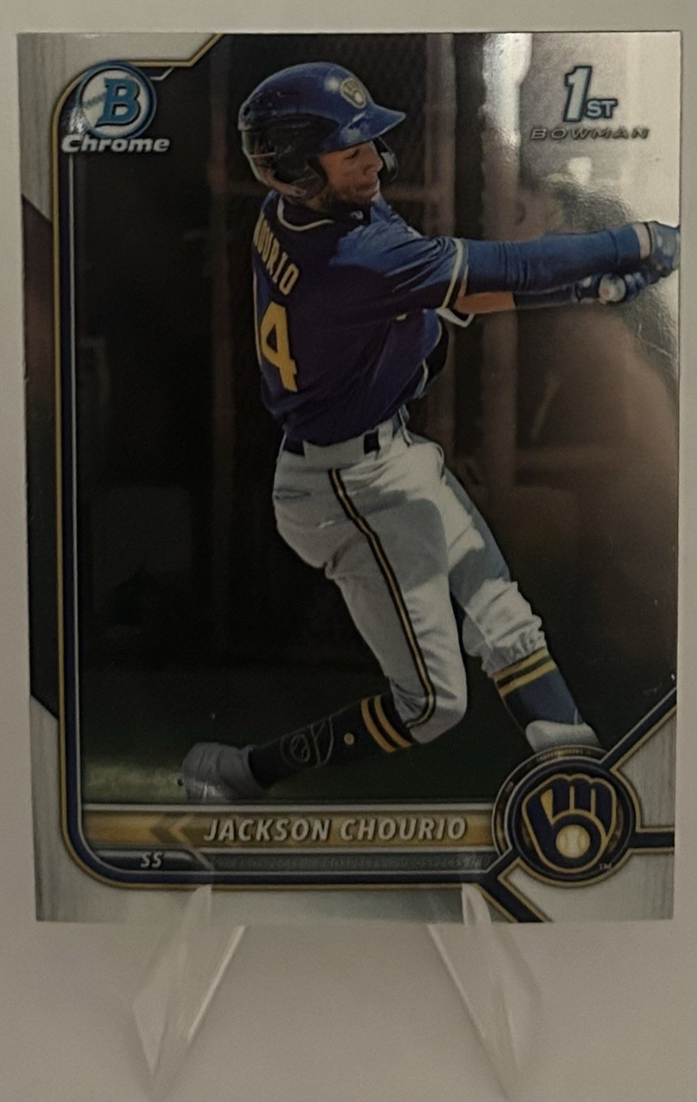 JACKSON CHOURIO 2022 BOWMAN CHROME 1ST BASEBALL BREWERS #BCP-79 Q3615