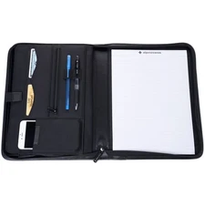 Alpine Swiss Nylon Zippered Writing Pad Business Portfolio Organizer Padfolio