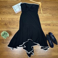 Cachet Black Strapless Trumpet Midi Dress SIZE 10