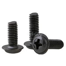 M2 M2.5 M3 M4 Phillips Machine Screws Black-Zine Screws Round Pan Washer Head