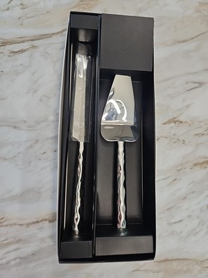 Olivia & Oliver 2PC Cake Server Set Polished Silver Finish WEDDING EVENT