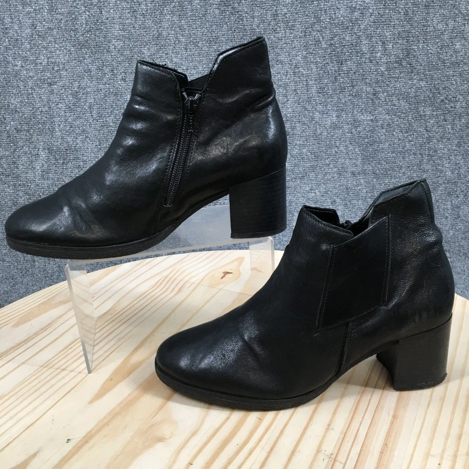 Botas Gabor para mujer EE. UU. 7,5 UK 5 botín negro cremallera lateral informal tacones bloque Foto 2 de 4
