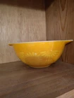 Vtg Pyrex 444 Orange Yellow Daisy Sunflower Cinderella 4 Qt Nesting Mixing Bowl
