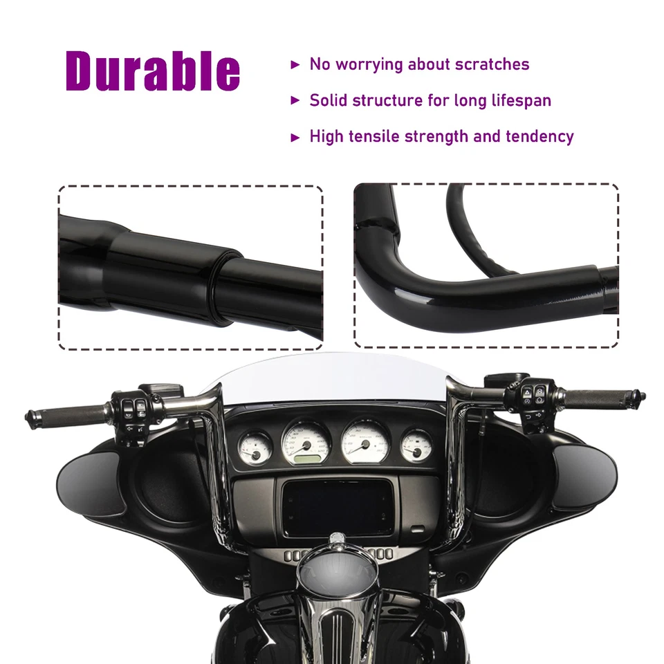 Manillar Fat Meathook 14" precableado 1,5" para Harley Street Electra Glide '96-'06 Foto 3 de 4