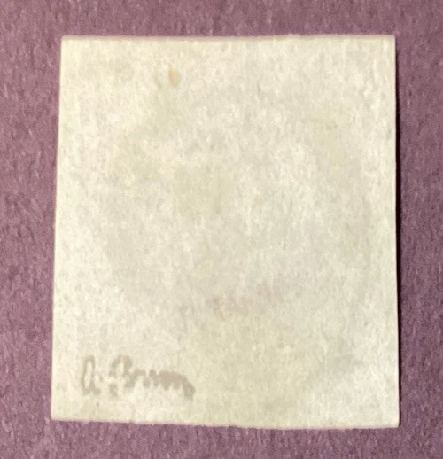 Vintage French Stamp Yvert 39 Used Ceres Bordeaux 1c Olive F Signed BU - Image 2 of 2