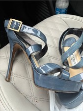 Jimmy Choo Blue Patent Leather Platform Sandals