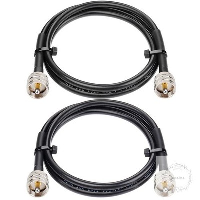 RG8x Jumper Cable 3ft,2 Pack PL259 Jumper CB Coax Cable 50 Ohm,UHF PL259 Male