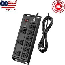 Heavy Duty Metal Power Strip, 20 AMP Surge Protector with 9 Outlets, 12 Gauge...