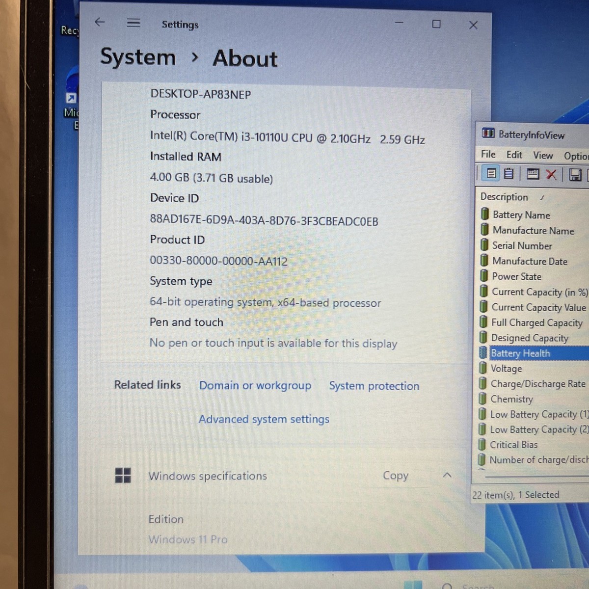 Lenovo ThinkPad L13 Yoga Intel Core i3-10110U @2.1GHz 4GB RAM