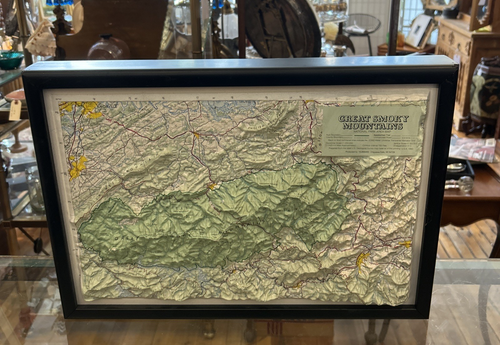 1983 Smokey Mountains Tennessee Rilievo Rialzato MAPPA - HUBBARD Scientifico - INCORNICIATO