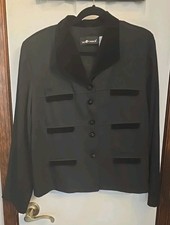 Sag Harbor Size 16 Black Blazer Jacket Velvet Trim
