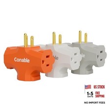 3-Outlet Adapter, 3 Prong Plug Extender, Heavy-Duty Grounded Power Tap 3 3 Pack