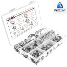 Stainless Steel Hose Clamp Assortment Kit- 60 Pieces, Adjustable 1/4''- 1-1/2...