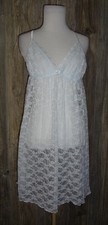 Apt.9 Intimates Women Light Blue Floral Lace Chemise Lingerie Nightie Sz Medium