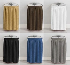 Fabric Sink Skirt Intersected Leaves, Self Adhesive Water Repellent Vanity Cover