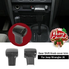 Carbon Fiber Interior Gear Shift Knob Cover Trim For Jeep Wrangler JK 2007-2010