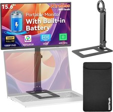15.6" Wireless Portable Monitor with Rechargeable Battery, Support AirPlay Mirac
