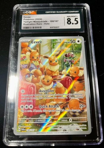 CGC 8.5 Eevee 188/167 Sv06: Twilight Masquerade Illustration Rare Holo