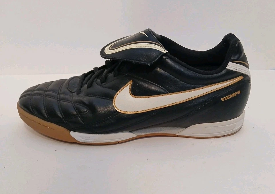 Nike Soccer Shoes 15 Black Turf Tiempo Natural III TF Football Boots 366207-018 - Image 2 of 4