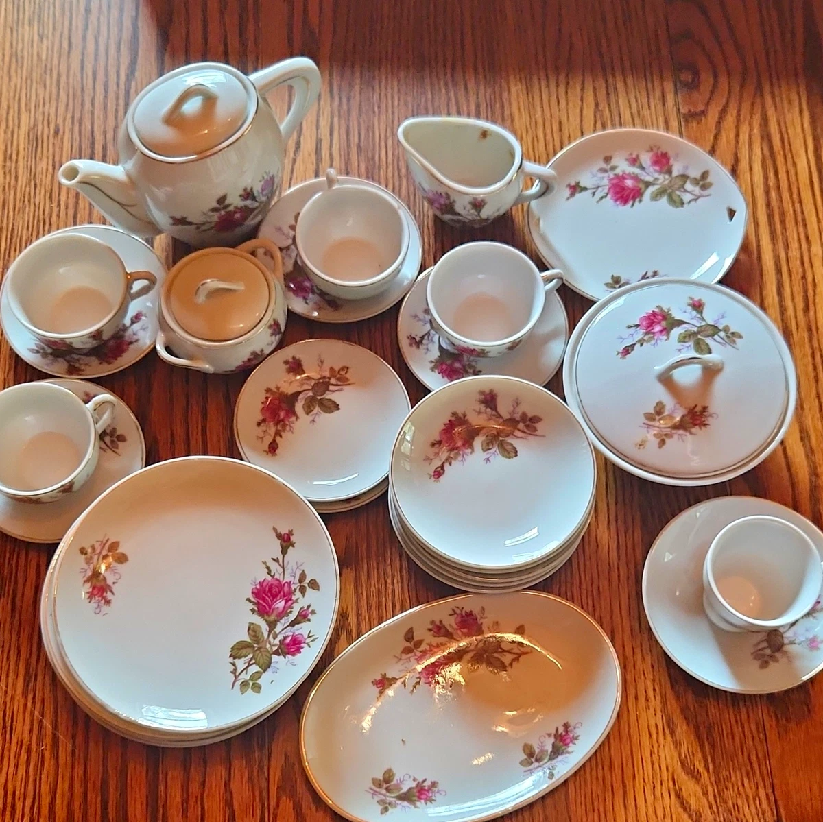 moss rose tea set products for sale | eBay
