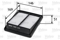 Valeo Luftfilter 585221 Filtereinsatz FüR Honda Jazz 2 DSI GD5 GE2 Idsi GD1 GE3