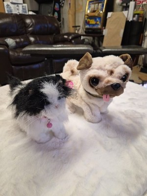 FurReal Friends Lulu Walkin Kitty& Zuru Pets Alive Poppy Booty Shakin Pug Tested
