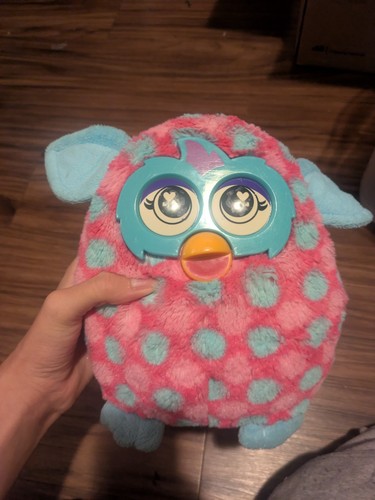 Hasbro Furby Plush Toy Pink & Blue Polka Dot