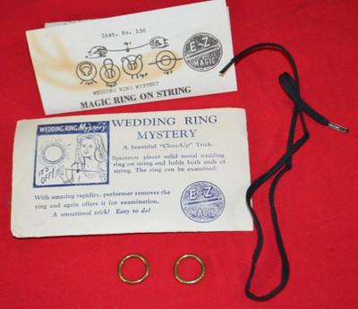 Vintage E-Z Magic Trick Wedding Ring On String Mystery Complete w/Instructions