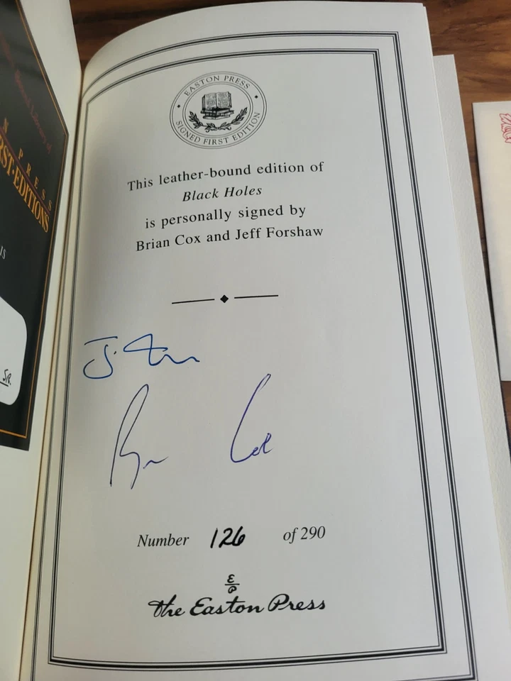 SIGNED EASTON PRESS Leatherbound Book BLACK HOLES by Brian Cox and Jeff Forshaw! - Image 2 of 4