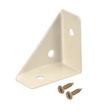 10Pcs Angle Corner Brackets 38x38mm Braces Joining Support with Screws Beige