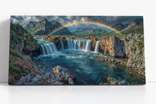 Majestic Waterfall Canvas Print | Mountain Wall Art | Scenic Landscape Decor