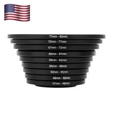 9pcs Filter Ring Adapter Set Step Up Rings Lens Adapter Filter SLR Camera