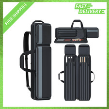 Pool Cue Carrying Case 4x5 Soft Padded Billiard Stick Bag with Multiple Pockets