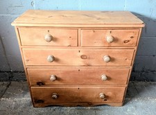 An Antique Victorian Pine Chest Of Drawers..