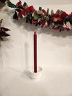 Fenton White Milk Glass Hobnail Taper Candle Holder Vtg Mid century