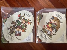 2 HUMMEL EMBROIDERY STITCHERY KITS-Umbrella Children, Boy  Apple Tree, 9" x 12"