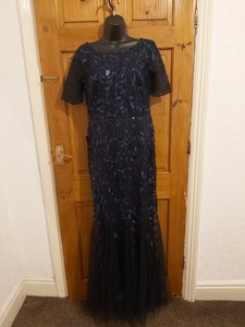 blue sequin evening gown