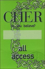 Cher 1999 Do You Believe? Tour Backstage Pass All Access Green